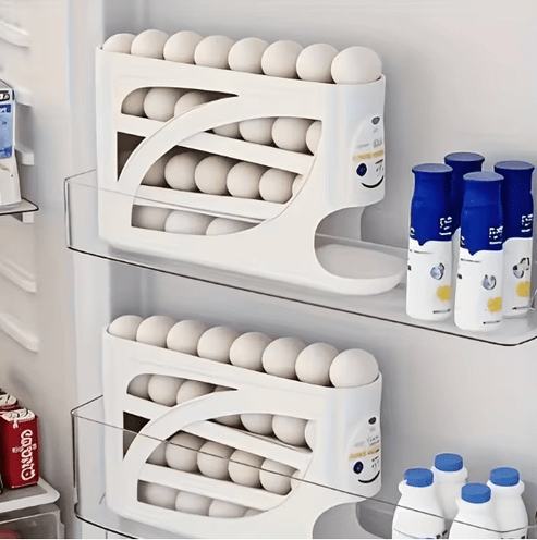 Rolling Egg Dispenser Rack – Automatic Rolling Egg Holder for Refrigerator & Kitchen Storage