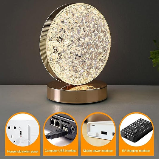 Crystal Round LED Table Lamp
