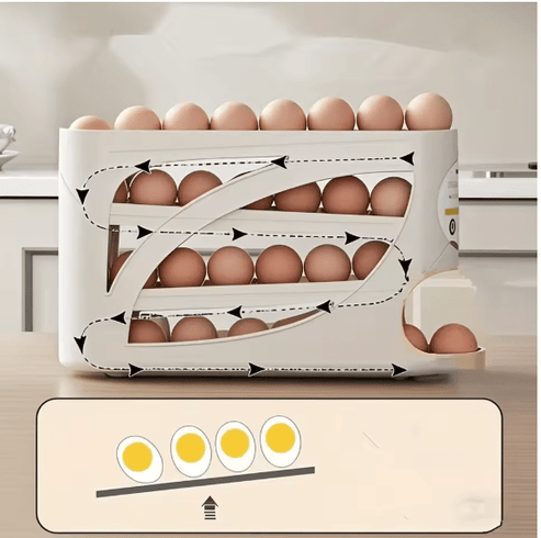 Rolling Egg Dispenser Rack – Automatic Rolling Egg Holder for Refrigerator & Kitchen Storage
