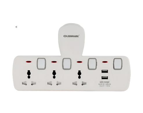 Volt Hub Socket – 3 Switch Power Extension with Dual USB ports